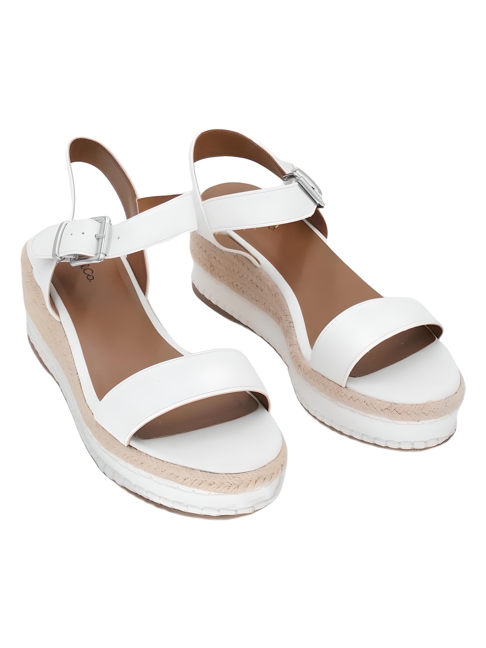 Style & Co Womens Hawkinns White Espadrille Platform Wedge Sandals Size 8.5M